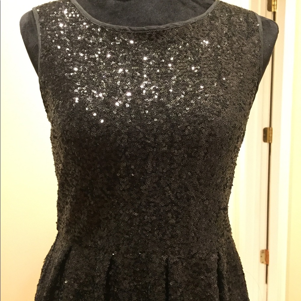 Black Sequin Fit and Flare Dress | Nordstrom